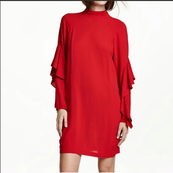 h and m ruffle dress